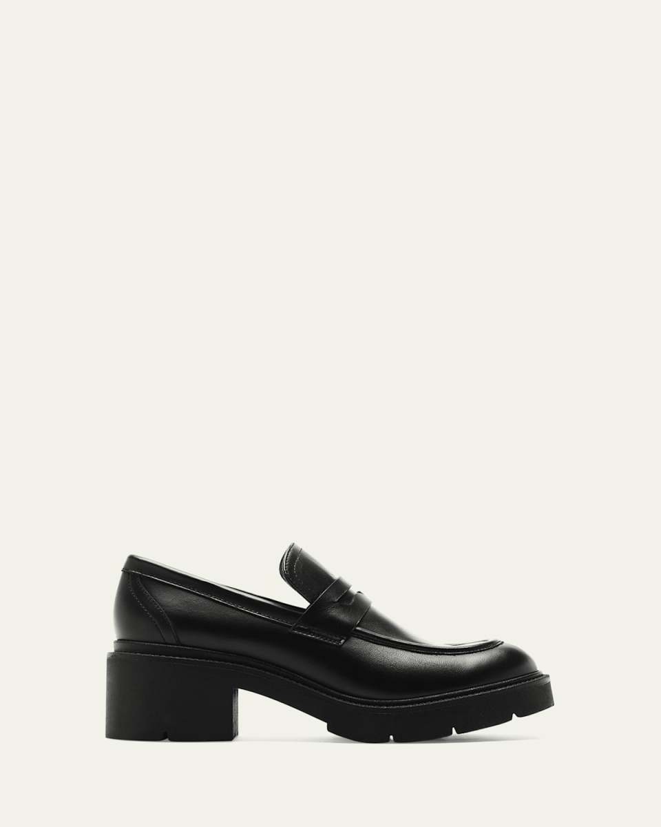 Alisa Shiny Crinkle Leather Loafers